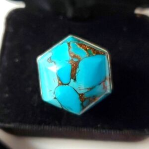Sterling Silver 925 Turquoise Infused Copper Ring